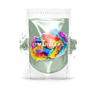 MARBLERS Green Mica Powder [Silver Green] 3oz (85g) | Cosmetic Grade | Epoxy Resin Pigment | Dye | Non-Toxic, Vegan, Cruelty-Free | Lip Gloss, Nails, Body Butter | Bath Bomb, Candle & Soap Making