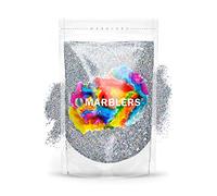 MARBLERS Holographic Glitter [Holo Silver] 3oz (85g) | Fine | Non-Toxic, Vegan, Cruelty-Free | Face, Body, Eyeshadow, Hair, Festival, Party Makeup | Nail Art, Polish | Resin, Tumbler, Slime, Craft