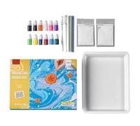 Marbling Art Set - Water Color Diffusion, Creative Pigment Swirl, Handmade Visual Process, Educational Expression System | Fluid Ink Immersion Activity Age 6 7 8 9 10-Year-Old Home Studio Learning Dec