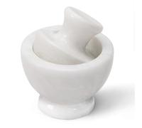 Marblous Kraft Marble Mortar and Pestle Set - 4.5" Inch Spice Crusher, White, Garlic and Herb Grinder