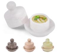 Marblous Krafts Marble Butter Dish With Lid 4" inche White Handmade Butter Crock for Soft Butter Spreader, Ideal Butter Keeper Kitchen Décor and Storage