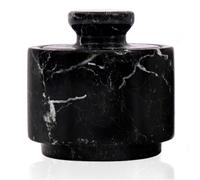 MARBLOUS KRAFTS Marble Salt Cellar with Lid 3" Inch Black Zebra Stone Salt Container & Stone Salt Holder for Counter, Salt Dish, Spice Jar, Salt Box & Spice Jars,
