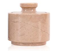 MARBLOUS KRAFTS Marble Salt Cellar with Lid 3" Verona Small Seasoning Dish, Perfect Salt Bowl for Kitchen Countertop Storage, Spice Jars
