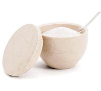 MARBLOUS KRAFTS Salt Cellar with Lid and Spoon 3 x 4 Inch Salt Container for Countertop, Marble Salt and Pepper Bowl with Lid