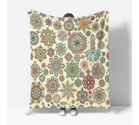 MARBRE 3D Boho Blanket Double 150x200cm Fluffy Flannel Microfiber Fleece Cosy Warm Sofa Throw Blanket Retro for Couch Bed Bedroom Office Travel Camping(Image 1-5)