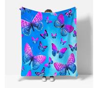 MARBRE 3D Butterfly Blanket Single 130x150cm Fluffy Flannel Microfiber Fleece Cosy Warm Sofa Throw Blanket Animal for Couch Bed Bedroom Office Travel Camping(Image 14-30)