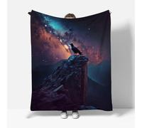 MARBRE 3D Crow Blanket Double 150x200cm Fluffy Flannel Microfiber Fleece Cosy Warm Sofa Throw Blanket Animal for Couch Bed Bedroom Office Travel Camping(Image 2-11)