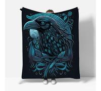 MARBRE 3D Crow Blanket Double 150x200cm Fluffy Flannel Microfiber Fleece Cosy Warm Sofa Throw Blanket Animal for Couch Bed Bedroom Office Travel Camping(Image 2-8)
