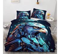 MARBRE 3D Eagle King Size Duvet Cover Set 220x230cm 3 piece Soft Microfiber Reversible Bedding Set Animal Comforter Cover with Zipper Closure Quilt Cover with 2 Pillowcase 50x75cm(Image 2-5)