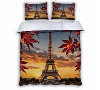 MARBRE 3D Eiffel Tower Duvet Cover Set King Size 220x230cm 3 piece（LCL 1-3）