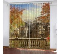 MARBRE 3D Eiffelvia Blackout Curtains Polyester Fabric 2 Panels 132x214cm Thermal Insulated Room Darkening Eyelet Curtain City Architecture Window Drapes for Home Decoration(Image 48-16)