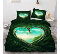 MARBRE 3D Forest Single Duvet Cover Set 135x200cm 2 piece Soft Microfiber Reversible Bedding Set Tree Comforter Cover with Zipper Closure Quilt Cover with Pillowcase 50x75cm(Image 2-10)