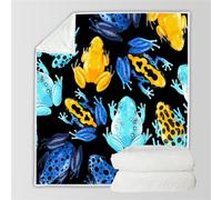 MARBRE 3D Frog Blanket Queen 180x220cm Fluffy Flannel Microfiber Fleece Cosy Warm Sofa Throw Blanket Cartoon Animal for Couch Bed Bedroom Office Travel Camping(Image 6-29)