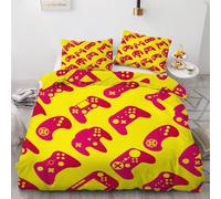 MARBRE 3D Gamer Single Duvet Cover Set 135x200cm 2 piece Soft Microfiber Reversible Bedding Set Gamepad Comforter Cover with Zipper Closure Quilt Cover with Pillowcase 50x75cm(Image 3-13)