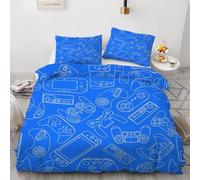MARBRE 3D Gamer Single Duvet Cover Set 135x200cm 2 piece Soft Microfiber Reversible Bedding Set Gamepad Comforter Cover with Zipper Closure Quilt Cover with Pillowcase 50x75cm(Image 3-12)