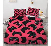 MARBRE 3D Gamer Super King Duvet Cover Set 220x260cm 3 piece Soft Microfiber Reversible Bedding Set Gamepad Comforter Cover with Zipper Closure Quilt Cover with 2 Pillowcase 50x75cm(Image 1-19)