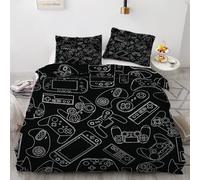 MARBRE 3D Gamer Super King Duvet Cover Set 220x260cm 3 piece Soft Microfiber Reversible Bedding Set Gamepad Comforter Cover with Zipper Closure Quilt Cover with 2 Pillowcase 50x75cm(Image 4-14)