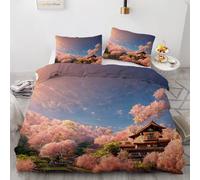 MARBRE 3D Landscape Super King Duvet Cover Set 220x260cm 3 piece Soft Microfiber Reversible Bedding Set Plants Sky Comforter Cover with Zipper Closure Quilt Cover with 2 Pillowcase 50x75cm(Image 1-6)