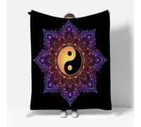 MARBRE 3D Tai Chi Blanket Single 130x150cm Fluffy Flannel Microfiber Fleece Cosy Warm Sofa Throw Blanket Retro Chinese Style for Couch Bed Bedroom Office Travel Camping(Image 19-2)
