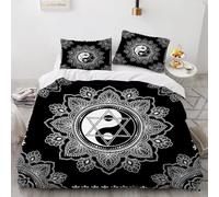 MARBRE 3D Tai Chi Super King Duvet Cover Set 220x260cm 3 piece Soft Microfiber Bedding Set Chinese Style Comforter Cover with Zipper Closure Quilt Cover with 2 Pillowcase 50x75cm(Image 6-8)