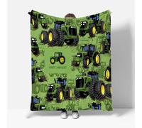MARBRE 3D Tractor Blanket Single 130x150cm Fluffy Flannel Microfiber Fleece Cosy Warm Sofa Throw Blanket Truck Tractor for Couch Bed Bedroom Office Travel Camping(4-20