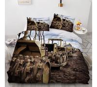 MARBRE 3D Tractor Single Duvet Cover Set 135x200cm 2 piece Soft Microfiber Reversible Bedding Set Tractor Comforter Cover with Zipper Closure Quilt Cover with Pillowcase 50x75cm(Image 1-15)
