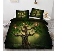 MARBRE 3D Tree King Size Duvet Cover Set 220x230cm 3 piece Soft Microfiber Reversible Bedding Set Forest Comforter Cover with Zipper Closure Quilt Cover with 2 Pillowcase 50x75cm(Image 3-4)
