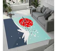 MARBRE Japanese Style Rug Living Room Bedroom Runner 3D Cherry Blossoms The Sun Rugs Washable Anti-Slip Super Soft Short Pile Rug 160x200cm Fluffy No Shedding Indoor Outdoor Carpets Mat(Image 3-20)