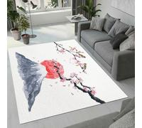MARBRE Japanese Style Rug Living Room Bedroom Runner 3D Cherry Blossoms The Sun Rugs Washable Anti-Slip Super Soft Short Pile Rug 160x230cm Fluffy No Shedding Indoor Outdoor Carpets Mat(Image 4-1)