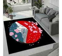 MARBRE Japanese Style Rug Living Room Bedroom Runner 3D Sun Cherry Blossoms Rugs Washable Anti-Slip Super Soft Short Pile Rug 160x200cm Fluffy No Shedding Indoor Outdoor Carpets Mat(Image 5-20)