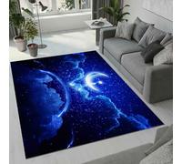 MARBRE Moon Rug Living Room Bedroom Runner 3D Starry Sky Milky Way Rugs Washable Anti-Slip Super Soft Short Pile Rug 140x200cm Fluffy No Shedding Indoor Outdoor Carpets Mat(Image4-3)