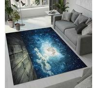 MARBRE Moon Rug Living Room Bedroom Runner 3D Starry Sky Milky Way Rugs Washable Anti-Slip Super Soft Short Pile Rug 140x200cm Fluffy No Shedding Indoor Outdoor Carpets Mat(Image3-17)