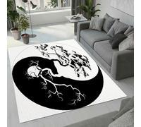 MARBRE Tai Chi Rug Living Room Bedroom Runner 3D Chinese Style Rugs Washable Anti-Slip Super Soft Short Pile Rug 100x200cm Fluffy No Shedding Indoor Outdoor Carpets Mat(Image 1-2)