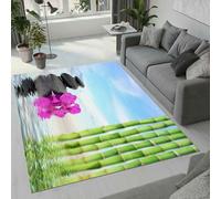 MARBRE Zen Rug Living Room Bedroom Runner 3D Bamboo Stone Rugs Washable Anti-Slip Super Soft Short Pile Rug 80x150cm Fluffy No Shedding Indoor Outdoor Carpets Mat(Image8-9)