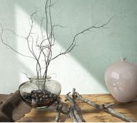 Marburg non-woven wallpaper 34266 plain plaster look green metallic (3,91£/1qm)