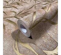 Marburg non-woven wallpaper 34288 leaves concrete look brown gold (4,26£/1qm)