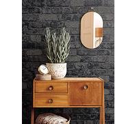 Marburg Stone Wallpaper 3D Black Brick Optics Brick Stone Pattern Effect Rustic for Bedroom Living Room Wallpaper Stone Optics 10.05 x 0.53m