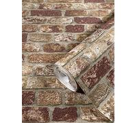 Marburg Stone Wallpaper 3D Brown, red Brick Brick Effect Industrial for Bedroom Living Room or Kitchen Wallpaper Stone Optics 10.05 x 0.53m