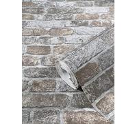 Marburg Stone Wallpaper 3D Grey Brown Brick Brick Effect Rustic for Bedroom Living Room or Kitchen Wallpaper Stone Optics 10.05 x 0.53m
