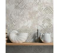Marburg Wallpaper Grey Red 3D Look in Concrete Look Graphic Modern for Living Room Bedroom Kitchen 10.05 x 0.53 cm