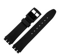 MARBURGER Adapted for Swatch Watch Replacement Bracelet, Clasp 12 mm Plastic Black Watch Strap - 9631210000520
