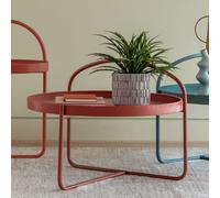 marbury metal round coffee table in coral