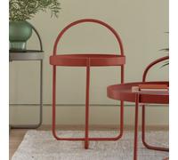 marbury metal round side table in coral