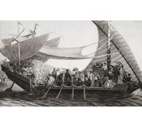 Marc Antony and Cleopatra aboard her royal barge. After a painting by French artist Henri-Pierre Picou in the book Triumphs of Modern Art published 1891. Poster Print by Ken Welsh (18 x 11)
