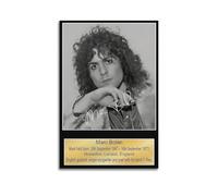 Marc Bolan T-Rex Music Poster Canvas Wall Art - Vintage Black And White Photo with Signature Handwritten Style Poster Canvas Wall Art For Living Room Bedroom Gaming Room Office Posters 20x30inch(50x75
