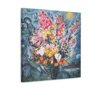 Márc Chágall Artistic Work (Bouquet of Flowers) Poster Stylish Wall Art Canvas Paintings Aesthetic Picture Print for Room Decoration 16x16inch(40x40cm)