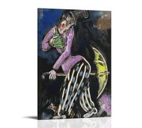 Márc Chágall - Le Clown Classic Masterpiece Poster Picture Print Wall Art Painting Canvas Artworks Idea Room Aesthetic 24x36inch(60x90cm)