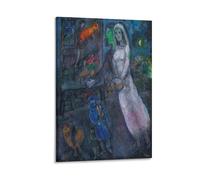 Marc Chagall Le Peintre, La Mariee Son Tableau Ou Couple Violoniste Spray Oil Paintings Home & Commercial Canvas Wall Art Canvas Wall Art Poster Decorative Modern Home Print Picture Artworks Posters 2