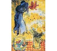 Marc Chagall - Les Amoureux aux Marguerites - MAXI LAMINATED/ENCAPSULATED POSTER - Measures approx. 36 x 24 inches (91.5 x 61cm)