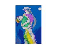 Márc Chágall（Lovers in The Moonlight ） Wall Art Posters Canvas Wall Art Decorative Bedroom Modern Home Print Picture Artworkss 12x18inch(30x45cm)